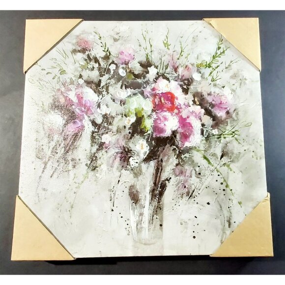 Other - Amoureux Party Flowers Abstract Art Nice on Canvas, Fine Art Wall Pictures